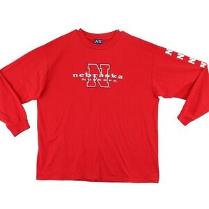 AS Sports Nebraska Cornhuskers Red‎ Long Sleeve T Shirt Mens L